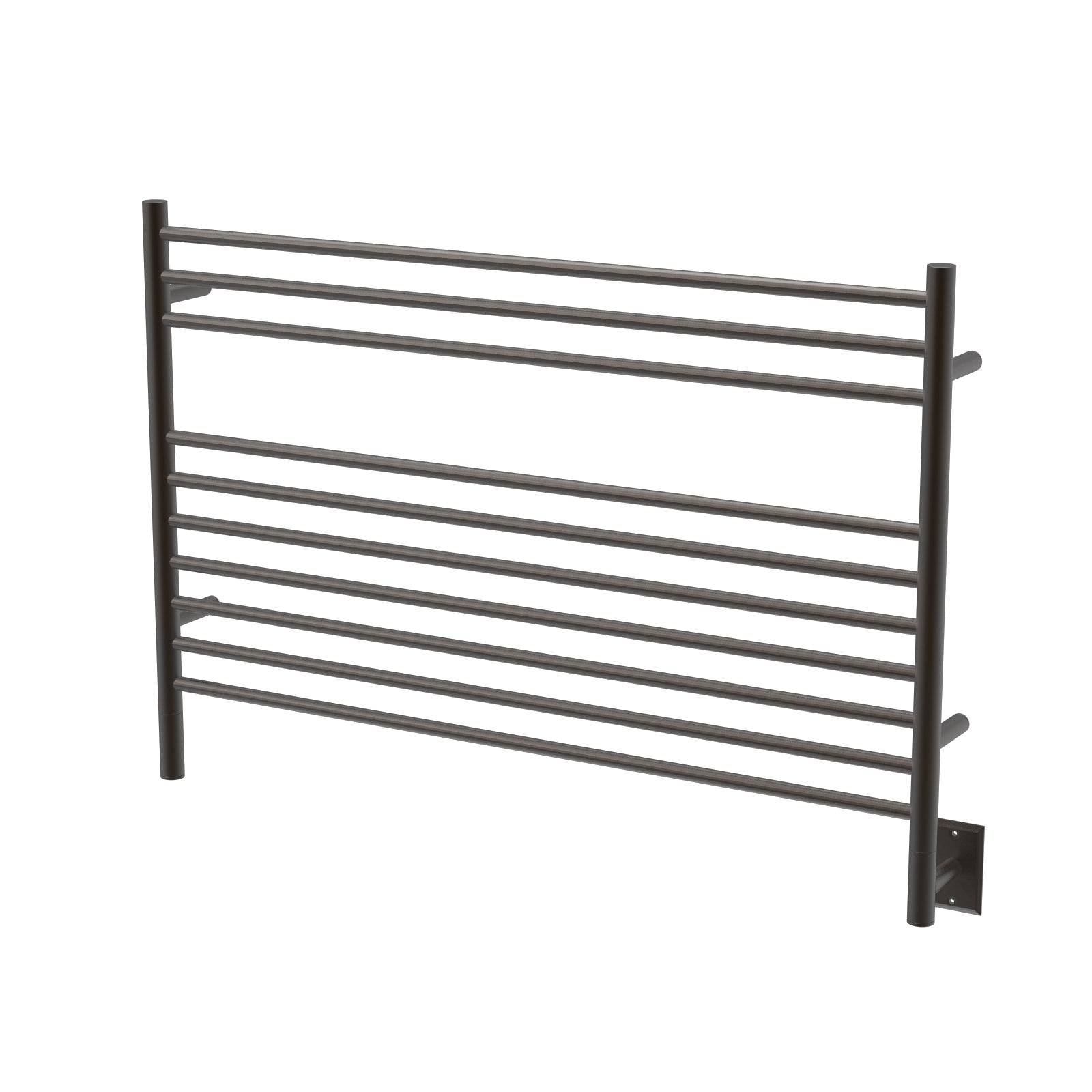 Oil Rubbed Bronze Towel Warmer, Amba Jeeves L Straight, Hardwired, 10 Bars, W 40" H 27"