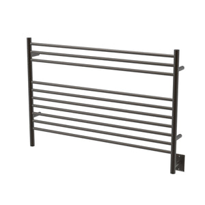 Oil Rubbed Bronze Towel Warmer, Amba Jeeves L Straight, Hardwired, 10 Bars, W 40" H 27"