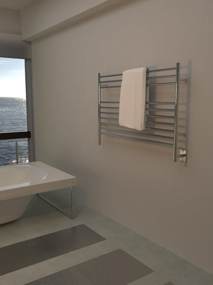 Amba Jeeves L Straight Polished Towel Warmer, Hardwired, 10 Bars, W 40" H 27"