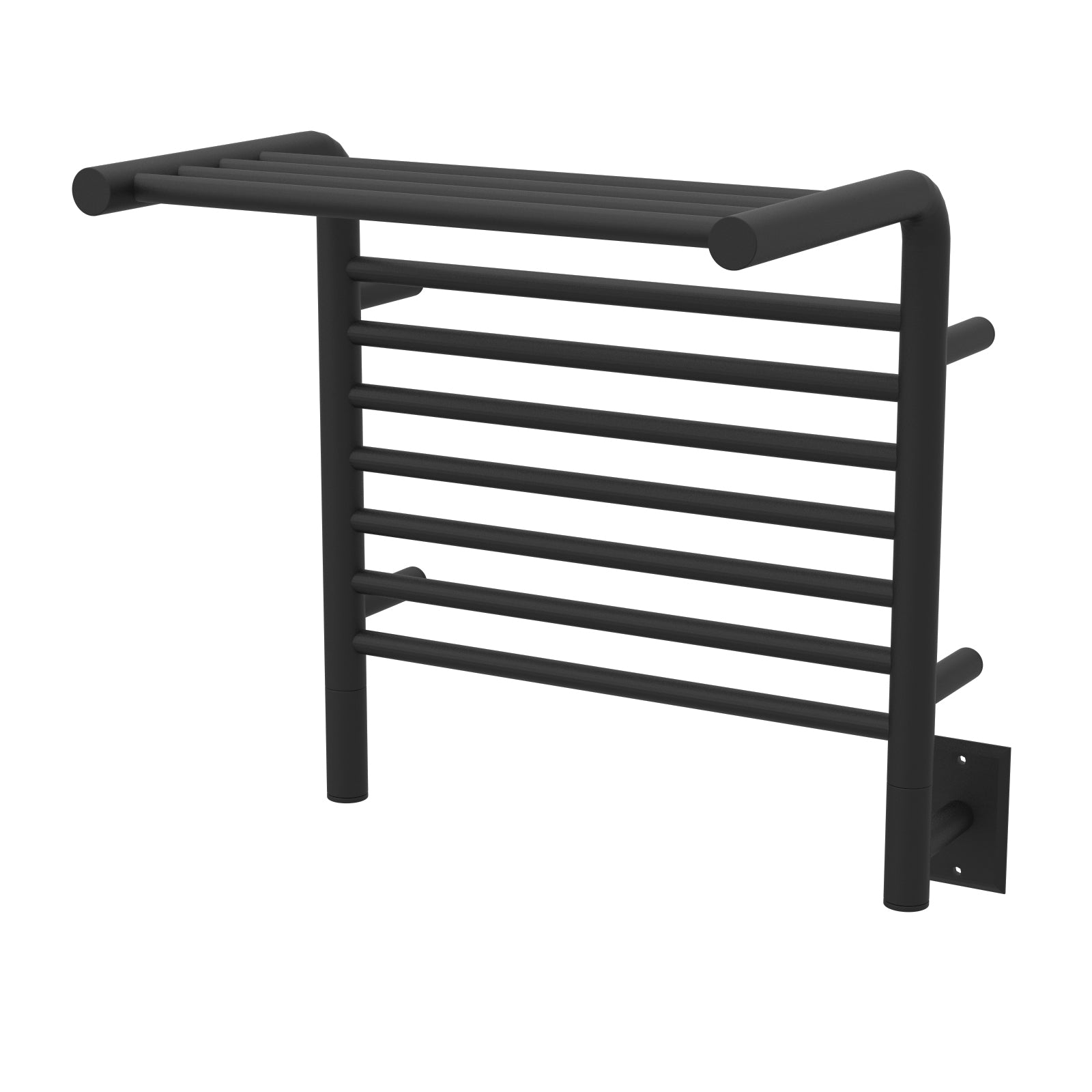 Matte Black Towel Warmer, Amba Jeeves M Shelf, Hardwired, 11 Bars, W 21" H 22"