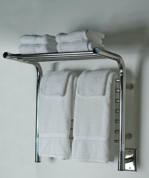 Polished Towel Warmer, Amba Jeeves M Shelf, Hardwired, 11 Bars, W 21" H 22"