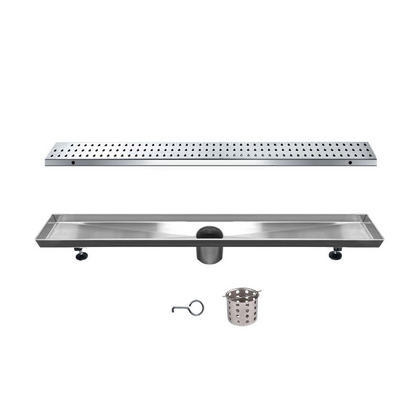 Dawn® 47 Inch Linear Shower Drain, Nile River Series, Polished Satin Finish