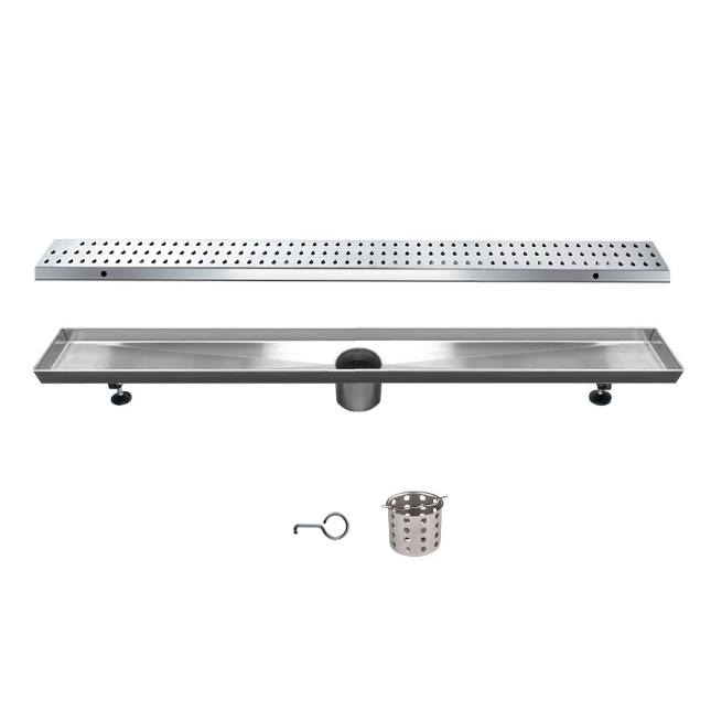 Dawn® 47 Inch Linear Shower Drain, Nile River Series, Polished Satin Finish