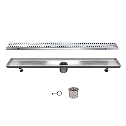 Dawn® 47 Inch Linear Shower Drain, Nile River Series, Polished Satin Finish