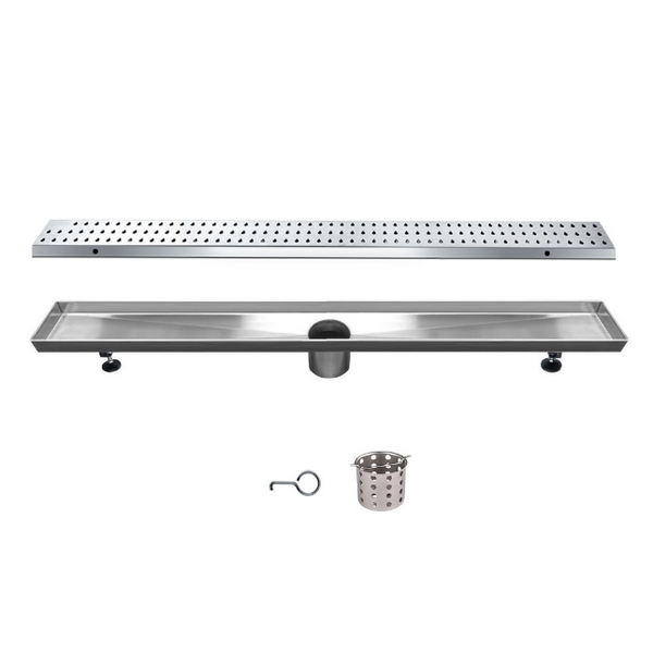Dawn® 24 Inch Linear Shower Drain, Nile River Series, Polished Satin Finish