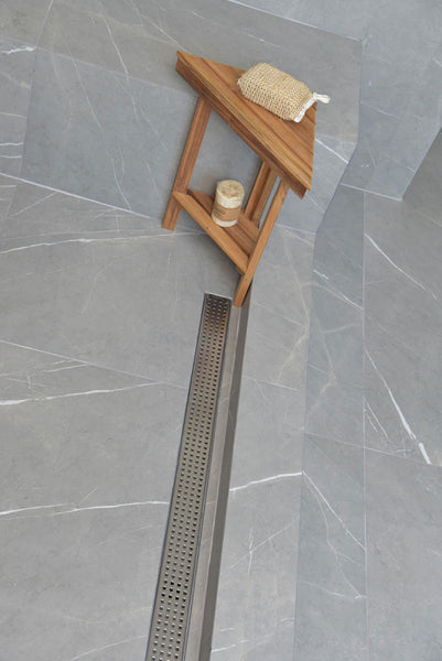 39 Inch Linear Shower Drain Traditional Square Design by SereneDrains