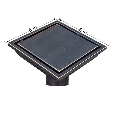 Oil Rubber Bronze Stainless Steel 4 Inch and 6 Inch Shower Drains, Solid Flat Cover