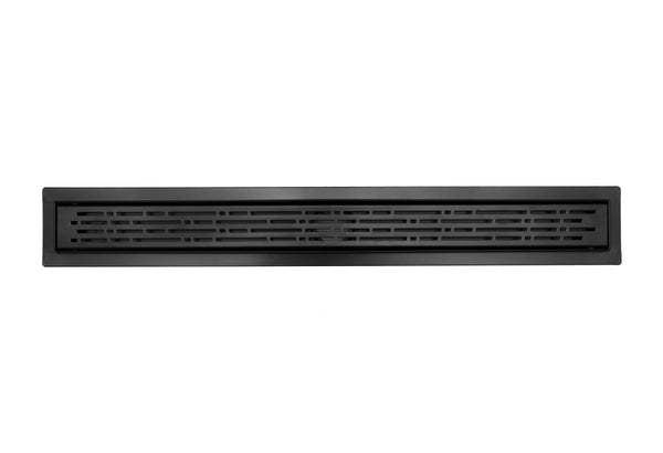 24 Inch Linear Shower Drain Matte Black Broken Lane Design by SereneDrains