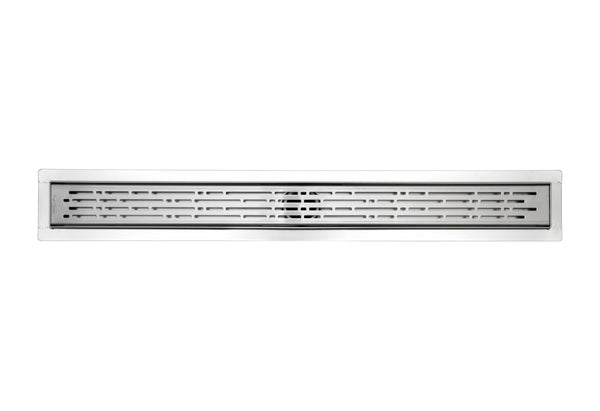 35 Inch Linear Shower Drain Polished Chrome Broken Lane Design by SereneDrains