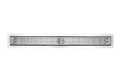 47 Inch Polished Chrome Linear Shower Drains, Broken Lane Design by SereneDrains