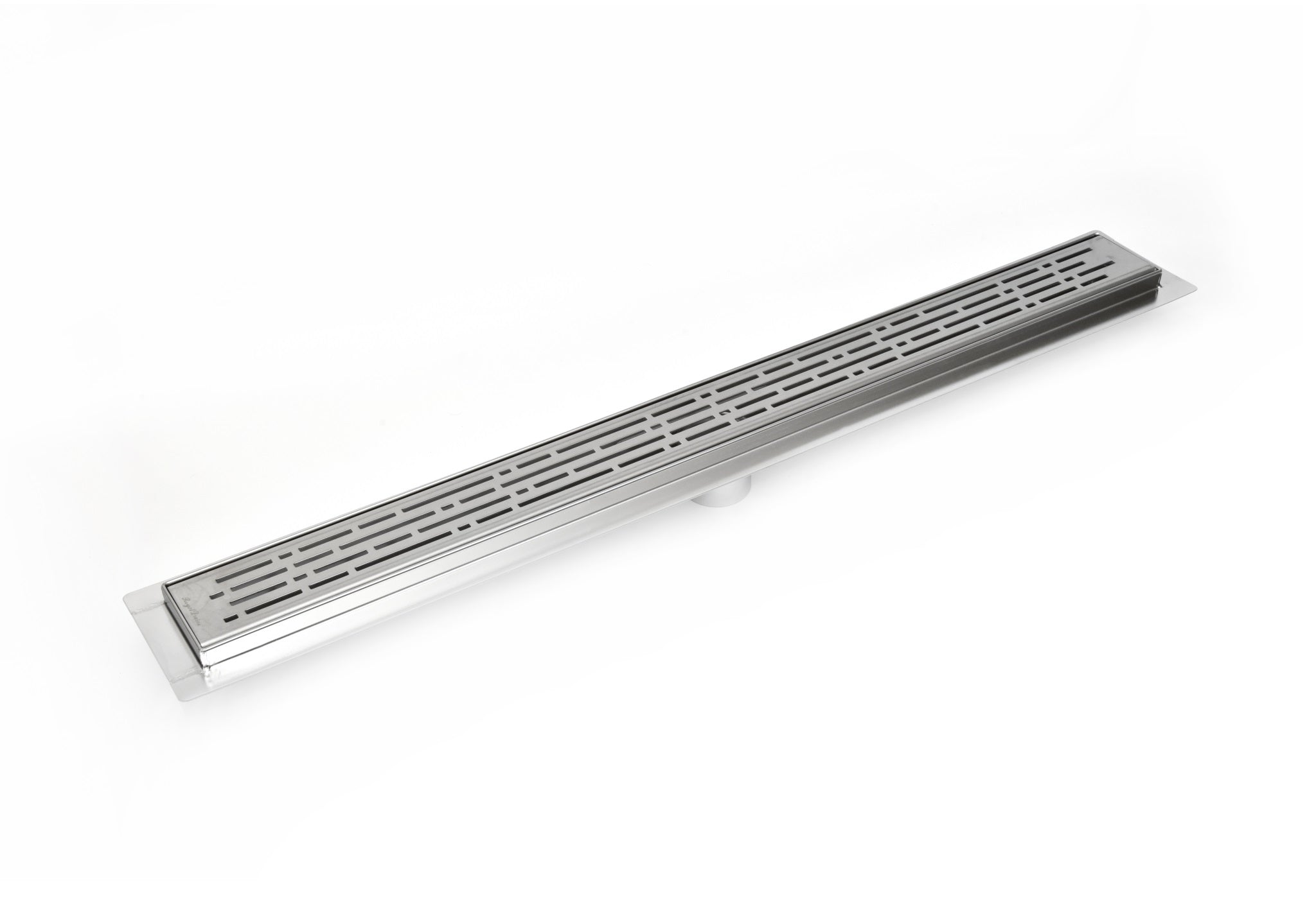 59 Inch Linear Shower Drain Polished Chrome Broken Lane Design by SereneDrains