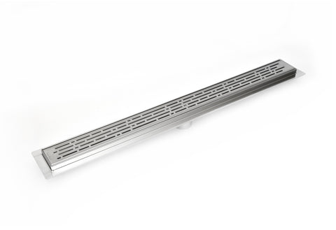 47 Inch Linear Shower Drain Polished Chrome Broken Lane Design by SereneDrains