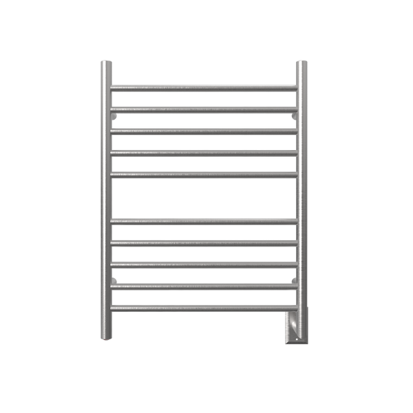 Brushed Towel Warmer, Amba Radiant Hardwired Straight, 10 Bar Towel Warmer