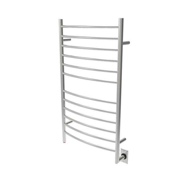 Polished Towel Warmer, Amba Radiant Hardwired Curved, 12 Bars Towel Warmer