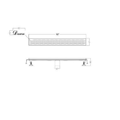 Dawn® 47 Inch Linear Shower Drain, Rio Orinoco River Series, Polished Satin