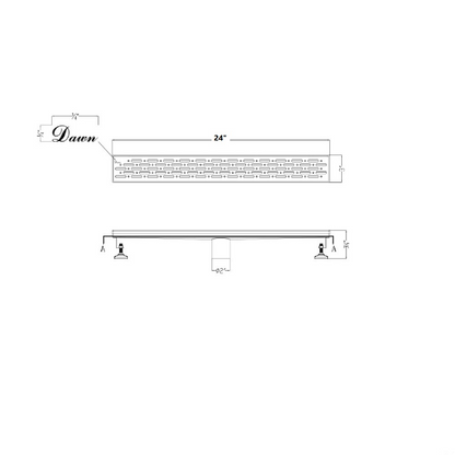 Dawn® 47 Inch Linear Shower Drain, Rio Orinoco River Series, Polished Satin