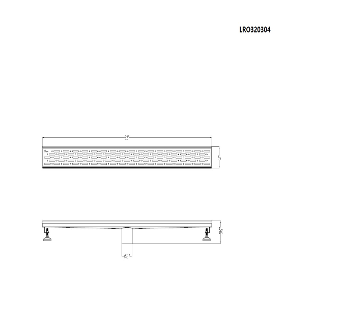 Dawn® 47 Inch Linear Shower Drain, Rio Orinoco River Series, Polished Satin