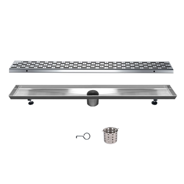 Dawn® 47 Inch Linear Shower Drain, Rio Orinoco River Series, Polished Satin