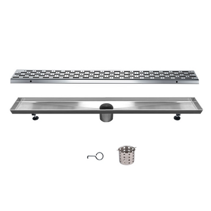 Dawn® 36 Inch Linear Shower Drain, Rio Orinoco River Series, Polished Satin Finish