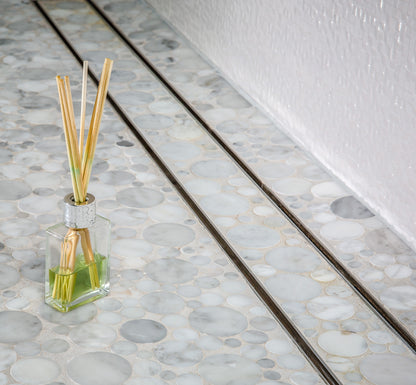 24 Inch Tile Insert Linear Shower Drain, Brushed Stainless Steel by SereneDrains