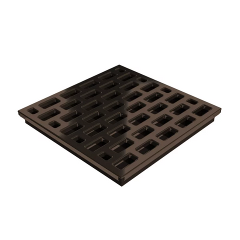 Square Shower Drain Assembly Kit With Brick Pattern Oil-rubbed Bronze Grate Cover, WarmlyYours Pro GEN II