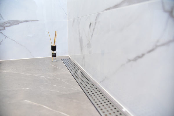 35 Inch Linear Shower Drain Traditional Square Design by SereneDrains