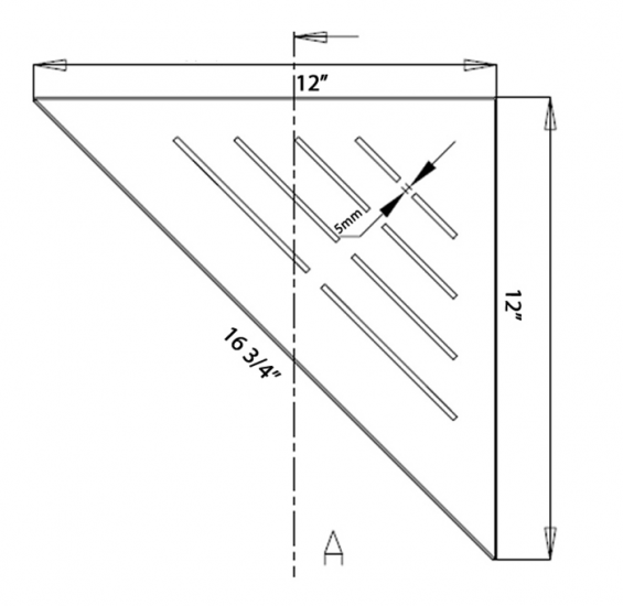 Triangle 12 Inch Shower Shelf, Wall Mount Corner Bathroom Shelf, Brushed Nickel