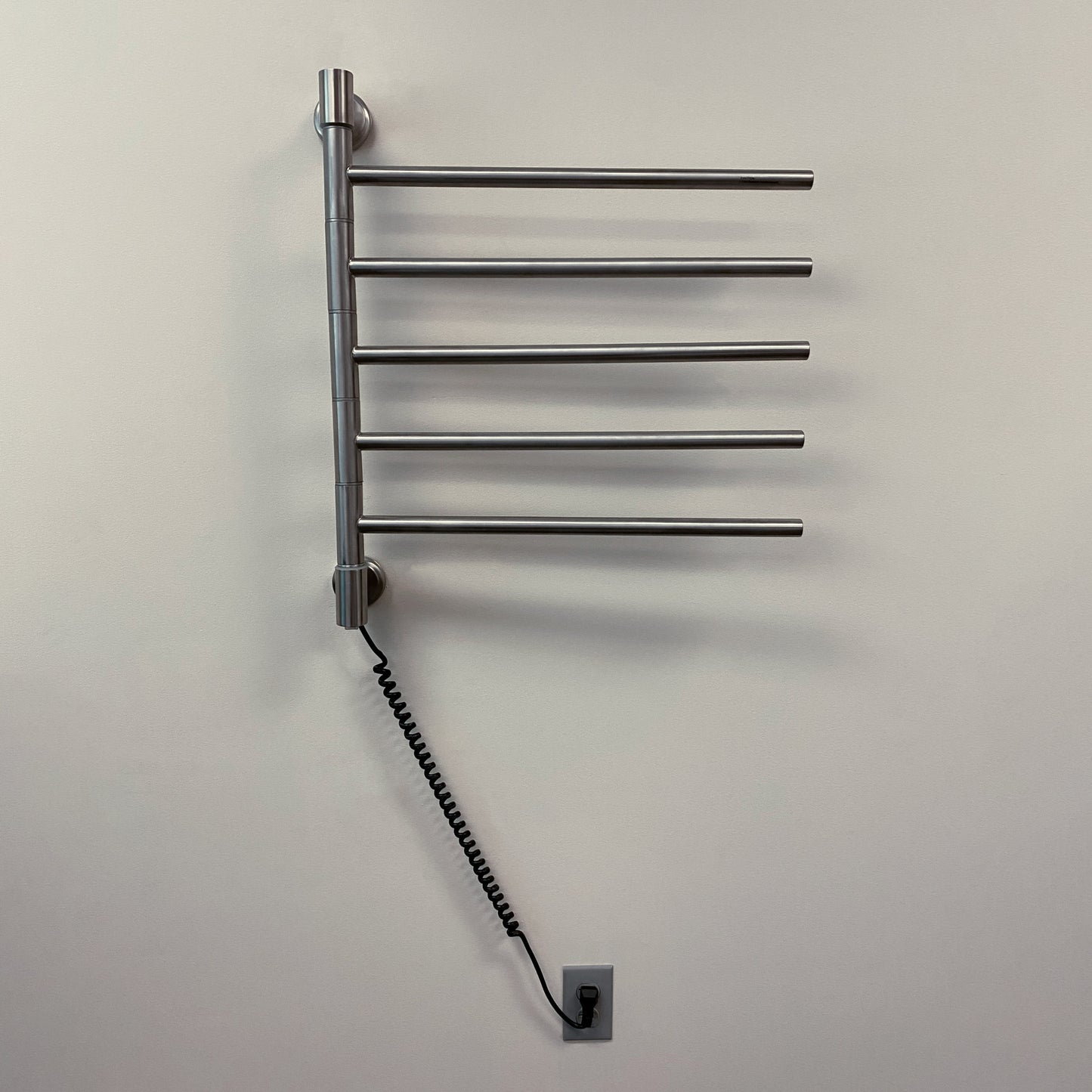 Brushed Towel Warmer, Amba Swivel Jack Model, 5 Bars Towel Warmer