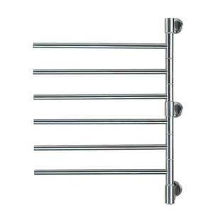Polished Towel Warmer, Amba Swivel Jack Model, 6 Bars Towel Warmer