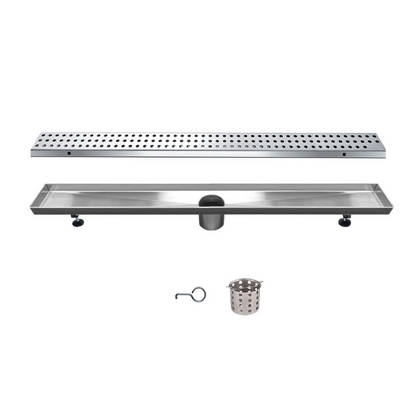 24 Inch Linear Drain with Adjustable Feet, Luxury Polished Finish Drain, Dawn USA LTS240304