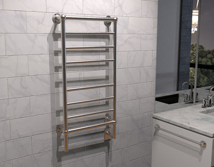 Brushed Towel Warmer, Amba Traditional Model T-2040, 8 Bars Towel Warmer