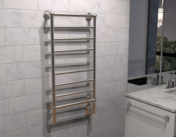 Brushed Towel Warmer, Amba Traditional Model T-2040, 8 Bars Towel Warmer