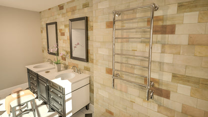 Polished Towel Warmer, Amba Traditional Model T-2040, 8 Bars Towel Warmer