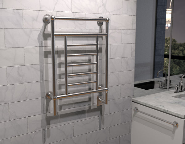 Brushed Towel Warmer, Amba Traditional Model T-2536BN, 8 Bars Towel Warmer