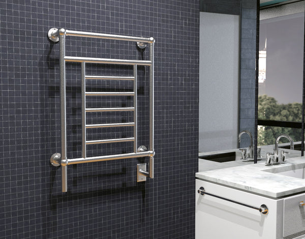 Brushed Towel Warmer, Amba Traditional Model T-2536BN, 8 Bars Towel Warmer
