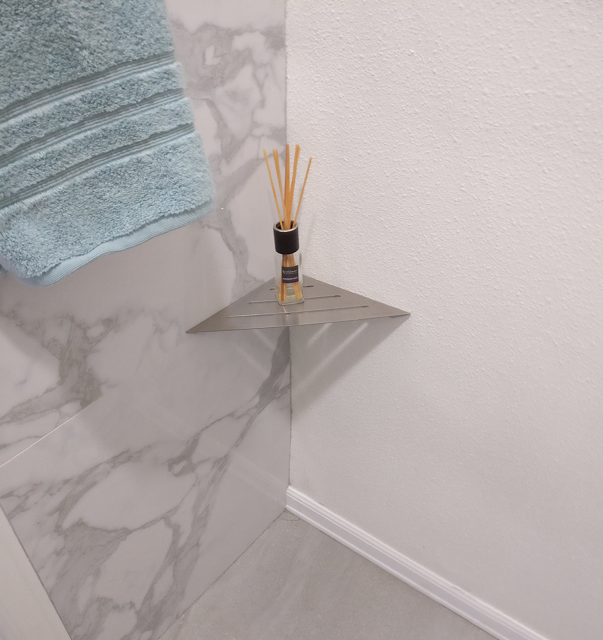 9 Inch Shower Shelf, Wall Mount Corner Bathroom Shelf, Brushed Nickel