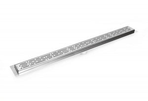 16 Inch Linear Shower Drain Broken Lane Brushed Nickel Design by SereneDrains