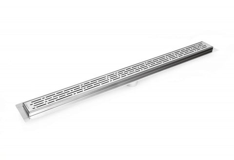 47 Inch Linear Shower Drain Broken Lane Brushed Nickel Design by SereneDrains