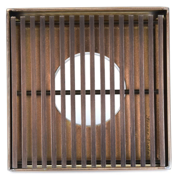 4 Inch Square Shower Drains Linear Wedge Design by SereneDrains