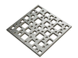 Square Shower Drain Assembly Kit With Destil Pattern, Brushed Stainless Steel Grate Cover, WarmlyYours Pro GEN II