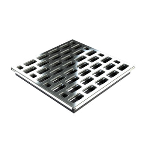 Square Shower Drain Assembly Kit With Brick Pattern Brushed Nickel Grate Cover, WarmlyYours Pro GEN II