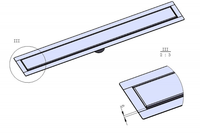 39 Inch Invisible Linear Shower Drain by SereneDrains