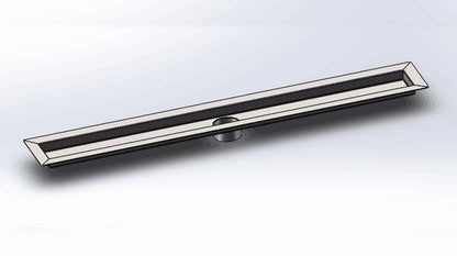 SereneDrains Complete Linear Drain Installation Kit: Invisible Slim Design Linear Shower Drain, 2 Inch ABS Shower Drain Base, Hair trap.
