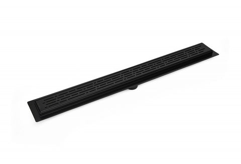 39 Inch Linear Shower Drain Matte Black Broken Lane Design by SereneDrains