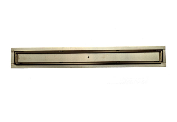 Satin Gold Tile Insert Linear Shower Drain with Free Hair Trap by SereneDrains