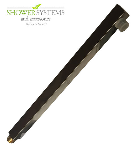 10 Inch Brushed Satin Thin Square Rain Shower Head with 16 Inch Wall Mount Shower Arm