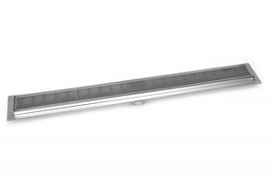 16 Inch Linear Shower Drain Polished Chrome Linear Wedge Design by SereneDrains