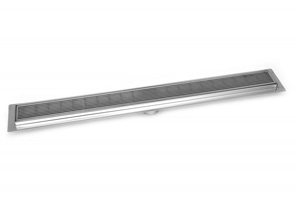 35 Inch Linear Shower Drain Brushed Nickel Linear Wedge Design by SereneDrains