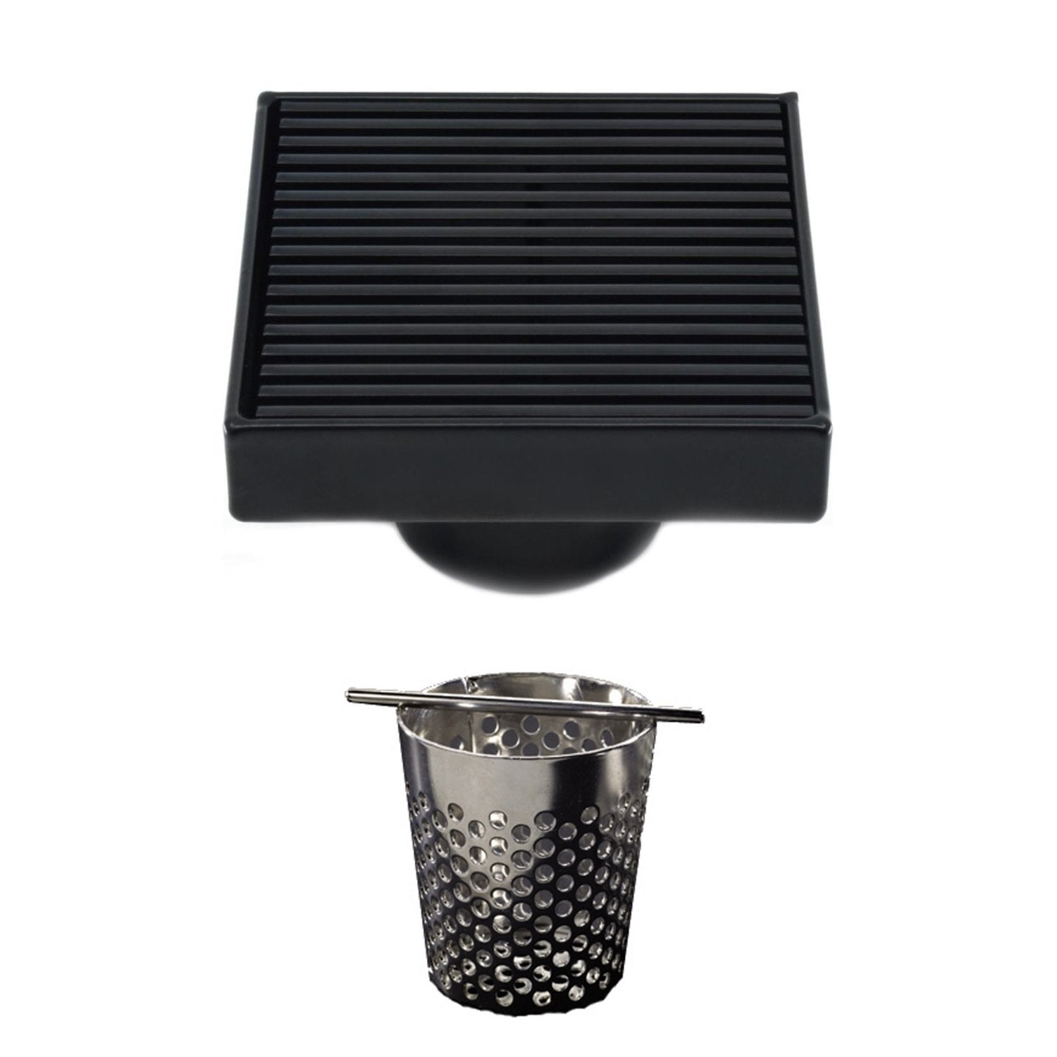 Shower Drain Cover (4-1/4 in Round) Replacement |Custom Drip Drain Grate |  Shower Base Strainer Grid (Matte Black)