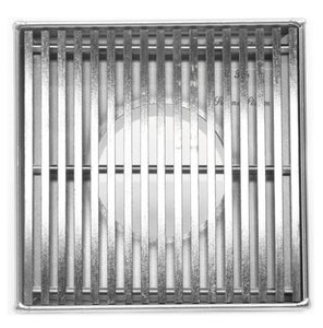 4 Inch Square Shower Drains Linear Wedge Design by SereneDrains